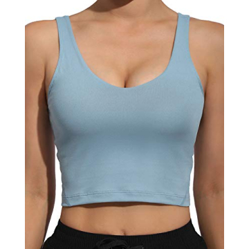 Promover Women's High Support Workout Tank Tops - Light Blue