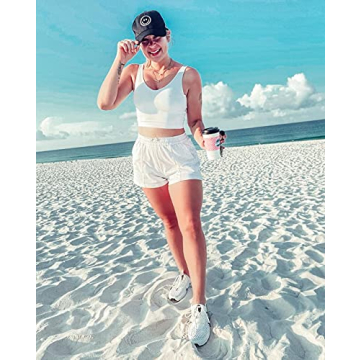 Promover Women's High Support Workout Tank Tops - Light Blue