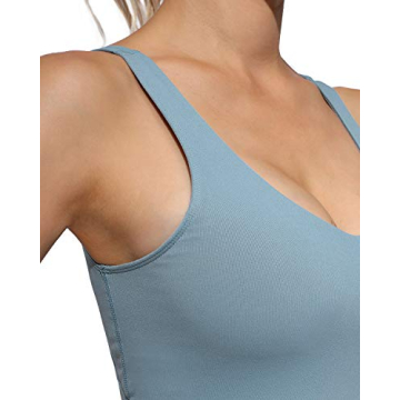 Promover Women's High Support Workout Tank Tops - Light Blue