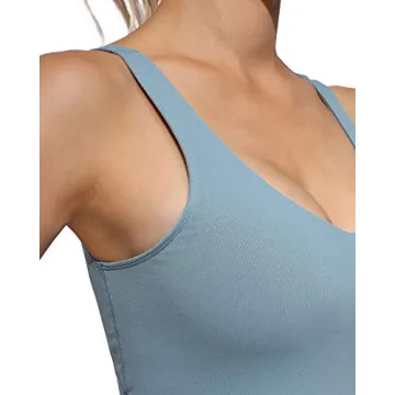 Promover Women's High Support Workout Tank Tops - Light Blue