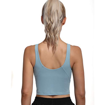 Promover Women's High Support Workout Tank Tops - Light Blue