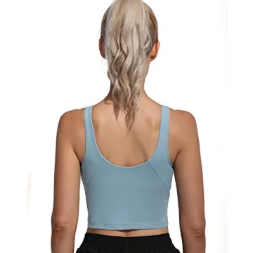 Promover Women's High Support Workout Tank Tops - Light Blue