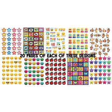 Josephine on Caffeine Teacher Stickers for Kids- Bulk Teacher Supplies Value Pack 5600 Reward Stickers Classroom Supplies School Supplies for Teachers