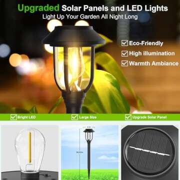 ILANCK Solar Pathway Lights Outdoor 10 Pack Waterproof