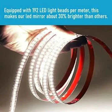 IOWVOE 28 x 36 Inch Bathroom Mirror with LED Lights, Dimmable Anti-Fog Wall Mount Mirror with Light IP 54 Waterproof+Anti-Fog+Dimmable Light