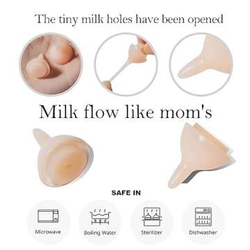 Doggiema Feeding Silicone Nipple and Syringes for Newborn Kittens, Puppies, Rabbits, Small Animals Dongdong pet (1 Bottle+2 Mini Pink Nipples+4 Syringes)