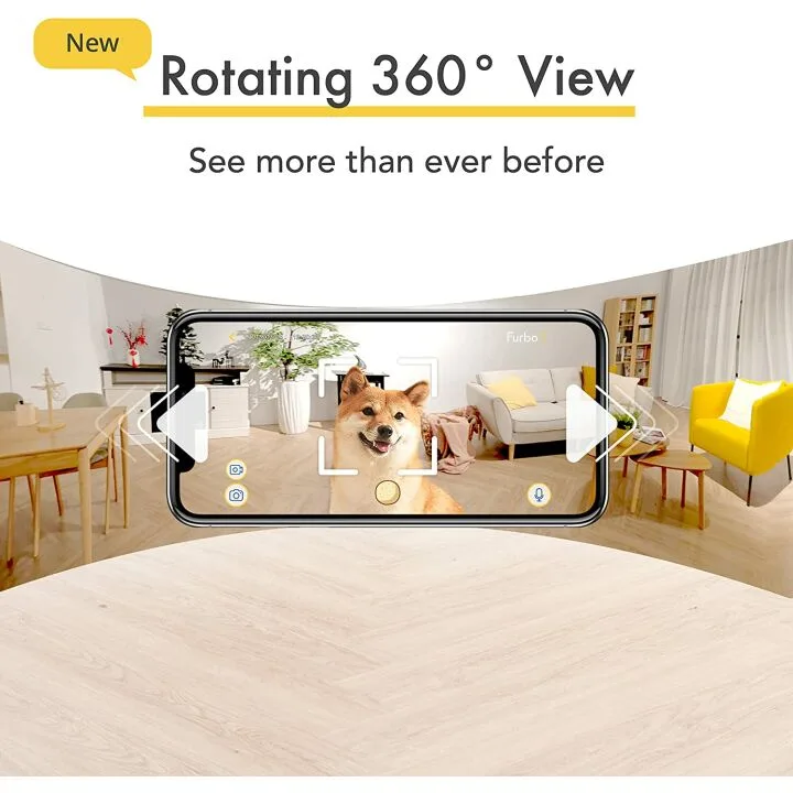 Wide-Angle Pet Camera for Home Monitoring