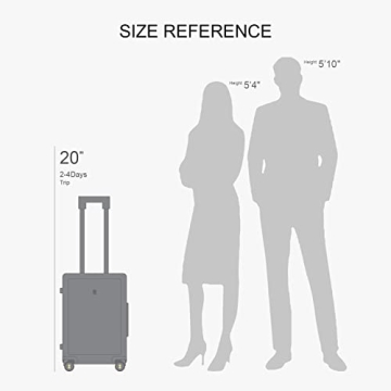 LEVEL8 Stylish Carry-On Luggage Lightweight and Durable
