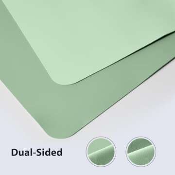 Large Desk Pad Gaming Mouse Pad, Dual-Sided PU Leather PC Keyboard Mat, Desk Mat for Office Accessories and Supplies, Non-Slip, Waterproof