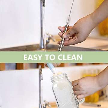 Yirilan 4 Pack 24Oz Mason jar cups with lids and straws, Mason Jars with Handle, Mason Jar Drinking Glasses with Lid and Straw, Mason Jar Mugs