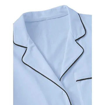Floerns Women's Notch Collar Pajama Set - Soft Cotton Sleepwear