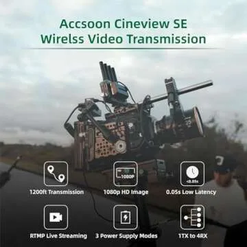 Accsoon CineView SE Wireless Video Transmitter & Receiver – Dual-Band, 1200ft Range, HDMI/SDI, 108...