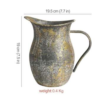 BIG FORTUNE Decorative Pitcher Vase - Rustic Farmhouse Charm