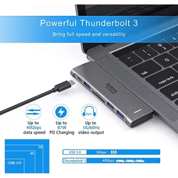 USB C Adapter for MacBook Pro and Air with 6 ports