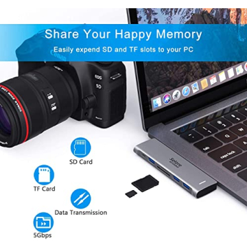 USB C Adapter for MacBook Pro and Air with 6 ports