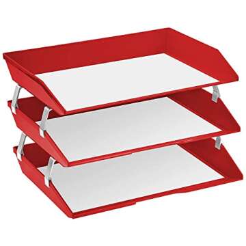 Acrimet 3 Tier Side Load Letter Tray Facility, Desktop File Organizer, A4 Letter Size Paper Organize...