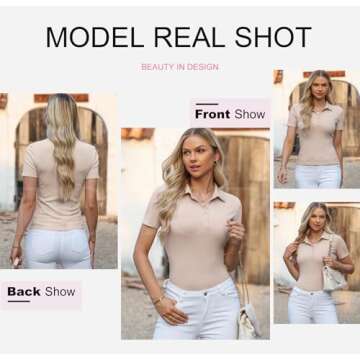 Dokotoo Women's Short Sleeve Polo Shirts for Summer Style