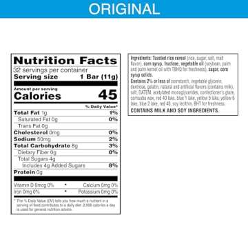 Rice Krispies Treats Crispy Mini Marshmallow Squares, Easter Snacks, Cereal Bars, Original with Colo...