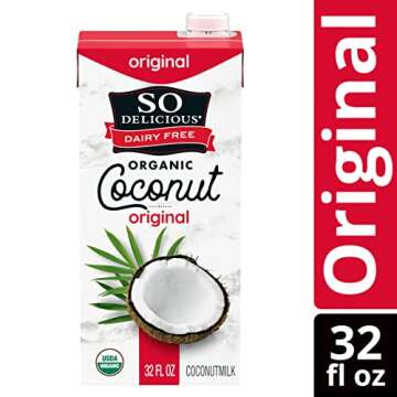 So Delicious Dairy Free Shelf-Stable Coconut Milk, Original, Vegan, Non-GMO Project Verified, 1 Quart