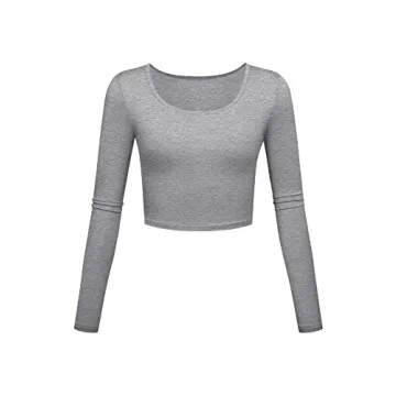 Stylish Long Sleeve Crop Tops for Women - Perfect Workout & Yoga Shirt