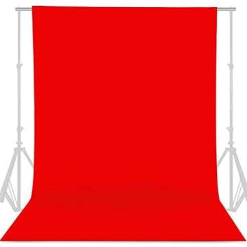 GFCC 6FT x 10FT Red Polyester Backdrop Curtain for Weddings and Events