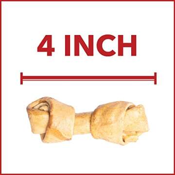 Pet Factory American Beefhide 4-5" Knotted Bones Dog Chew Treats - Chicken Flavor, 4 Count/1 Pack