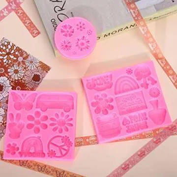 Whaline 3Pcs Groovy Fondant Molds for Creative Baking