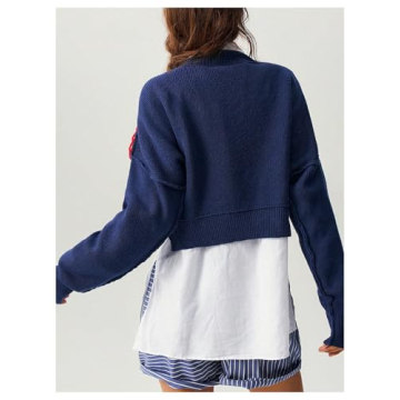 Stylish SOLY HUX Women’s Graphic Crew Neck Pullover Sweater