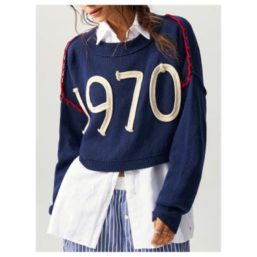 Stylish SOLY HUX Women’s Graphic Crew Neck Pullover Sweater