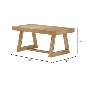Plank+Beam Classic Rectangular Coffee Table, 48 Inch Farmhouse Coffee Table, Mini Center Tables for ...