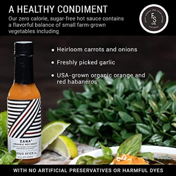 ZANA Organic Habanero Hot Sauce - Mild Flavor with Spicy Kick