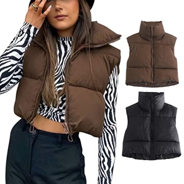 Thaisu Women's Stylish Winter Puffer Vest - Lightweight & Warm