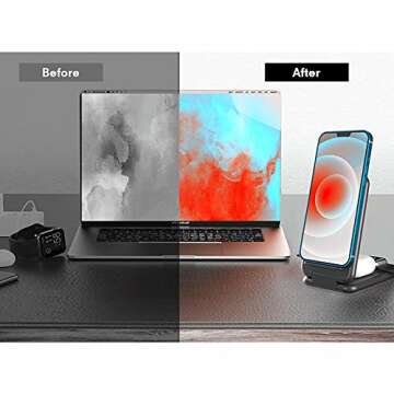 Nuoshawan 3 in 1 Qi Wireless Charging Pad Fast Charger Compatible iPhone X XS MAX XR 8 8 Plus, Samsung S8 S7 Edge S6 Edge+ Note 8, Nexus 5/6/7 iWatch Apple Watch Series 1 2 3 4 ¡­