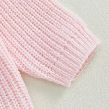 Stylish Toddler Baby Girl Knit Sweater with Bow Embroidery
