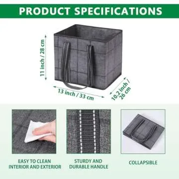 VENO 3 Pack Reusable Grocery Bags, Heavy-Duty Utility Totes