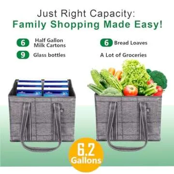 VENO 3 Pack Reusable Grocery Bags, Heavy-Duty Utility Totes