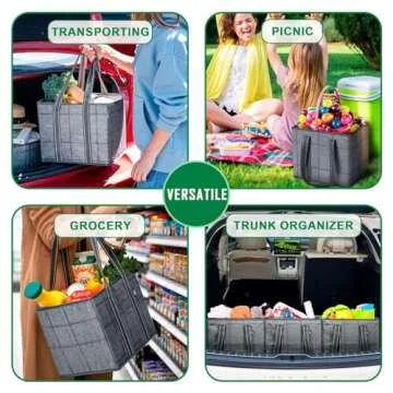 VENO 3 Pack Reusable Grocery Bags, Heavy-Duty Utility Totes