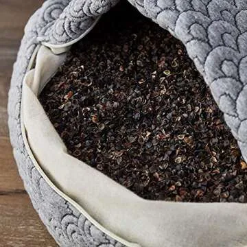 Brentwood Home Crystal Cove Yoga Bolster, Buckwheat Fill Rectangular Support Pillow, Made in California