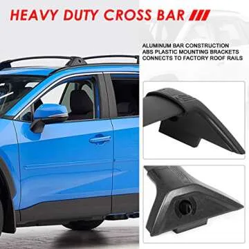 Auto Dynasty OE Style Matte Black Roof Rack Rail Cross Bars w/ABS Mounting Brackets Compatible with Toyota Rav4 19-20