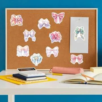 Bows Aesthetic Stickers for Girls, 50PCS Vintage Anime Bow-Knot Stickers, Vinyl Waterproof Pink Bows Stickers for Water Bottle Laptop Scrapbook Journal, Gifts for Kids Teens Women