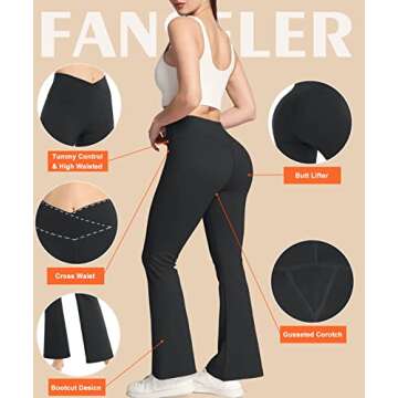 Fanseler High Waisted Bootcut Yoga Pants for Women