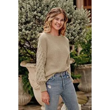 PRETTYGARDEN Women's 2025 Winter Pullover Sweater Casual Long Sleeve Crewneck Loose Chunky Knit Jumper Tops Blouse