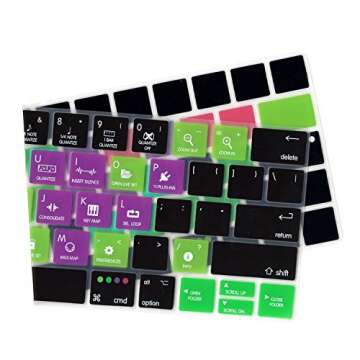 Ableton Live Shortcut Silicone Keyboard Cover for MacBook Air M2, MacBook Pro 13 M2; Pro 14 17 M1 MacBook Pro Touch Bar 13 15 Inch (A1989/A1706,A1990/A1707) 2016-2024
