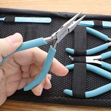 The Beadsmith Fashion Color Pliers – Set of 8 Slimline Color-Coordinated Tools – Matching Clutch...