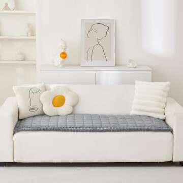 Awjcsv Couch Cover for Dogs Washable, Fuzzy Pet Couch Covers for Sofa, Couch Covers for 3 Cushion Co...