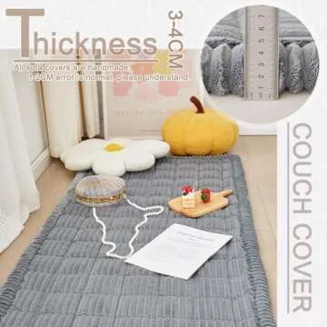 Awjcsv Couch Cover for Dogs Washable, Fuzzy Pet Couch Covers for Sofa, Couch Covers for 3 Cushion Couch Sofa Pet Friendly, Non Slip Sofa Cover (Blue-Grey, 27.6" x 82.7")