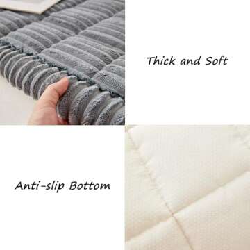 Awjcsv Couch Cover for Dogs Washable, Fuzzy Pet Couch Covers for Sofa, Couch Covers for 3 Cushion Couch Sofa Pet Friendly, Non Slip Sofa Cover (Blue-Grey, 27.6" x 82.7")