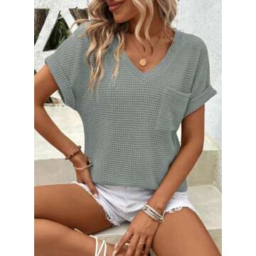 Stylish Dokotoo Waffle Knit Tops for Women, Perfect for All Occasions