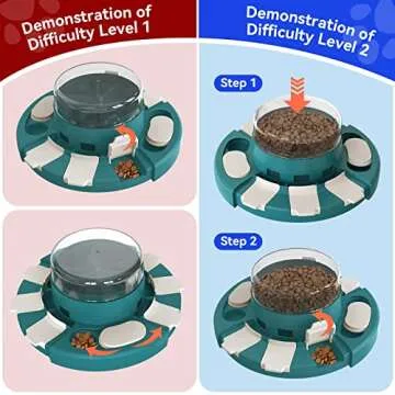 KADTC Dog Puzzle Toys for Small/Medium/Large Dogs Slow Feeder w/Button Level 2 in 1 Boredom Busters Keep Them Busy Enrichment Toy Puzzles Food/Treat Dispenser Puppy Brain Mental Stimulation Game GRN