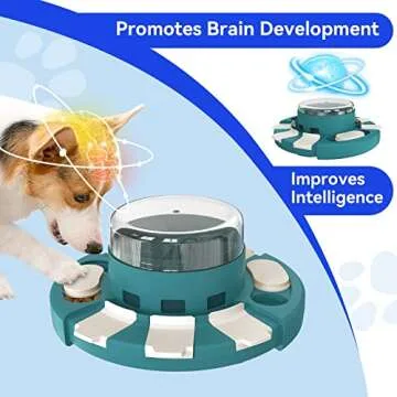 KADTC Dog Puzzle Toys for Small/Medium/Large Dogs Slow Feeder w/Button Level 2 in 1 Boredom Busters Keep Them Busy Enrichment Toy Puzzles Food/Treat Dispenser Puppy Brain Mental Stimulation Game GRN